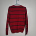 Men's Tommy Hilfiger Red and Navy Blue Stripes V-neck Long Sleeves Sweatshirt