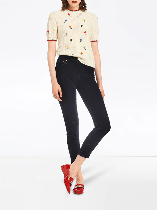 MIU MIU Blue Velvet Corduroy Trousers Casual Pants MP12491CMT MP1249
