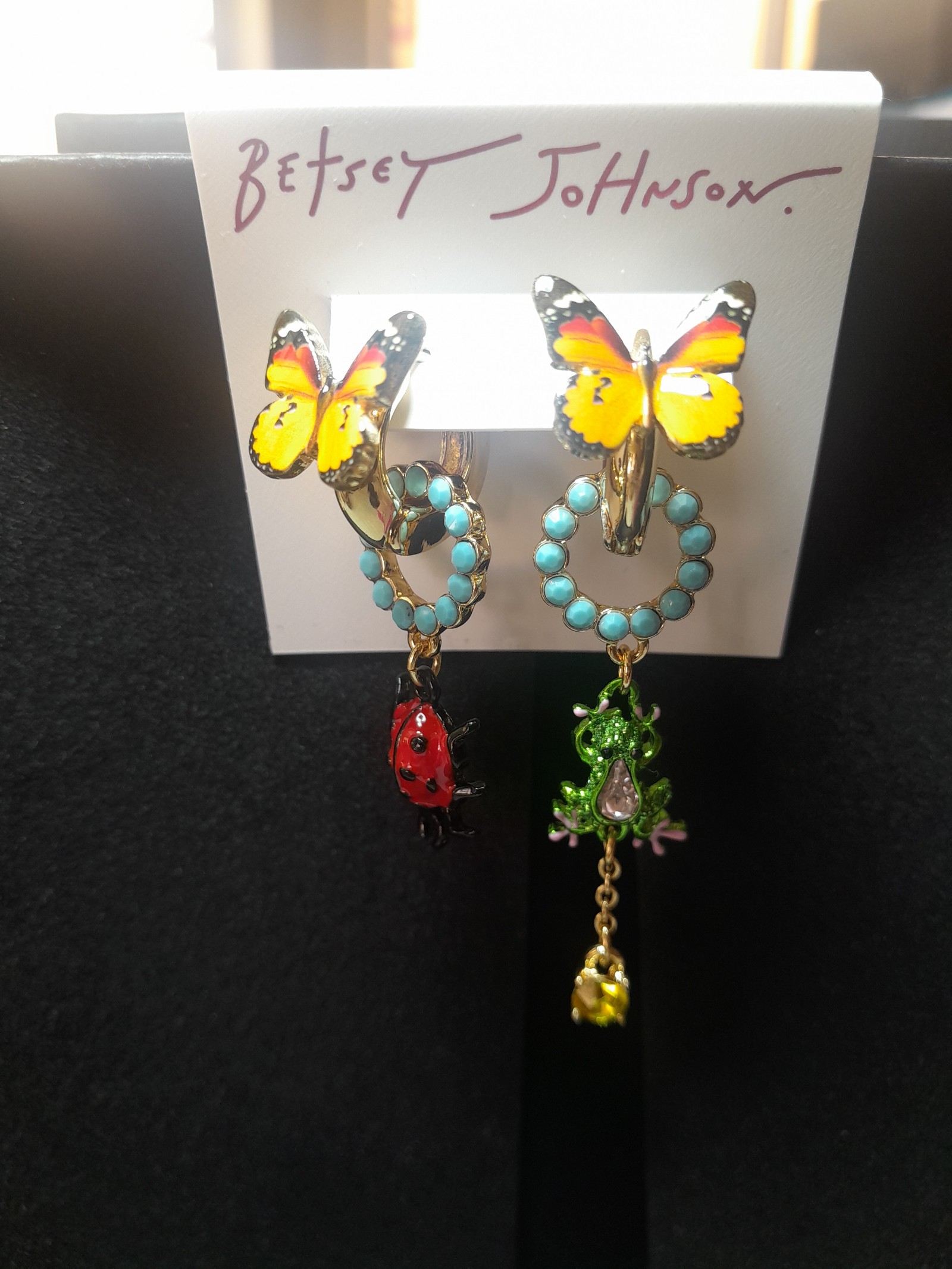 Betsey Johnson Mismatched Backyard Critter Earrings NWT