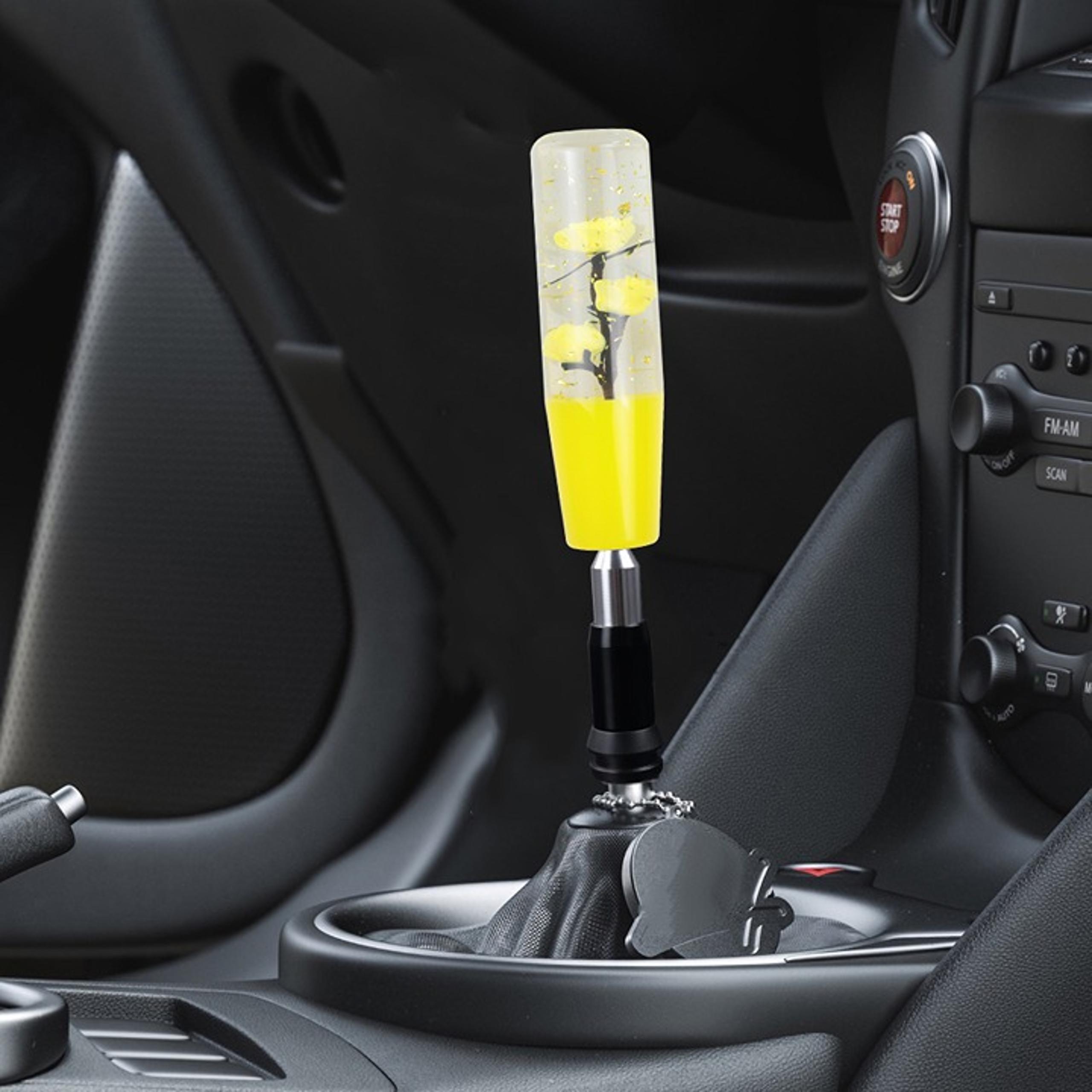 Brand New Universal Glitter Yellow Rose Flower Gear Stick Shift Knob Automatic