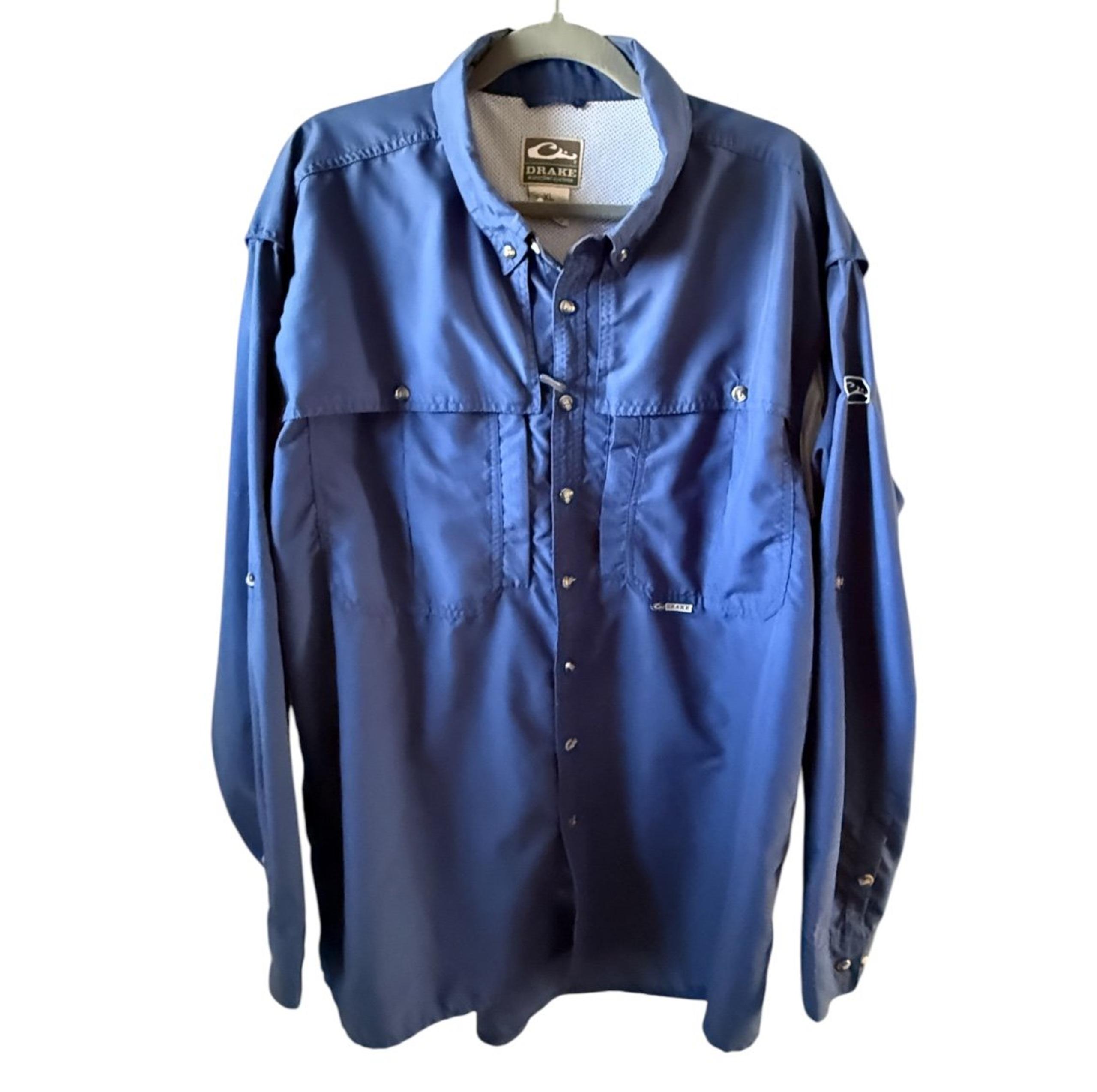 Drake Mens Waterfowl System Vented Button Down Shirt Outdoors Hiking Size XL