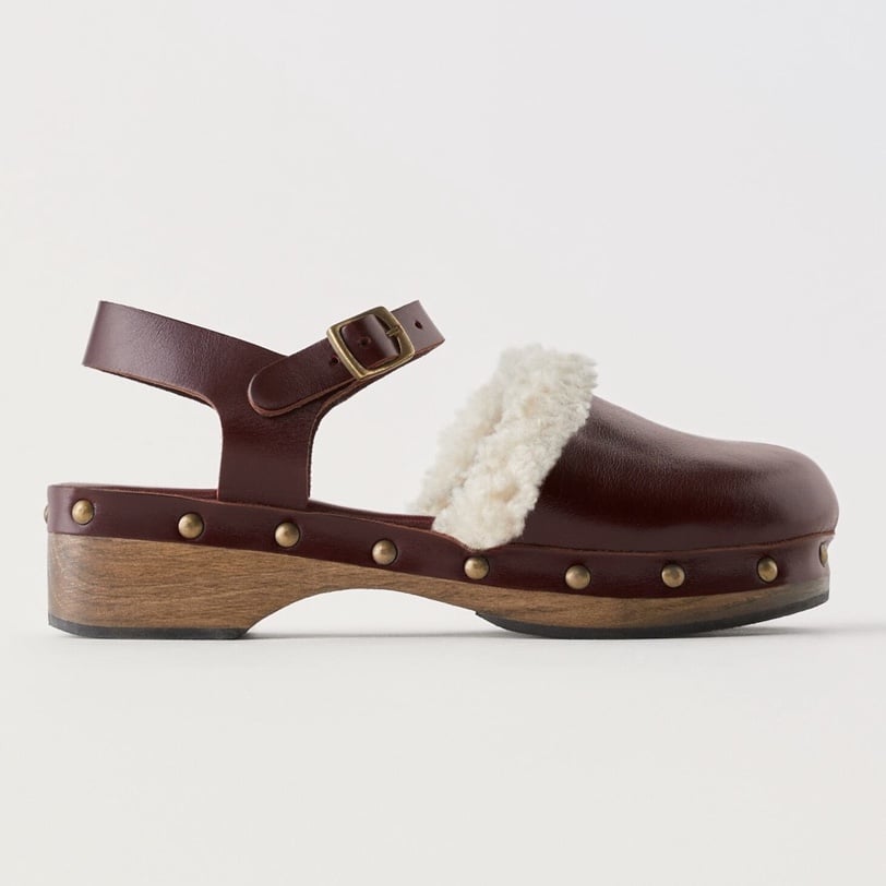 NWT Zara Girls Kids Studded Leather LIMITED EDITION Clogs Shoes Size 2