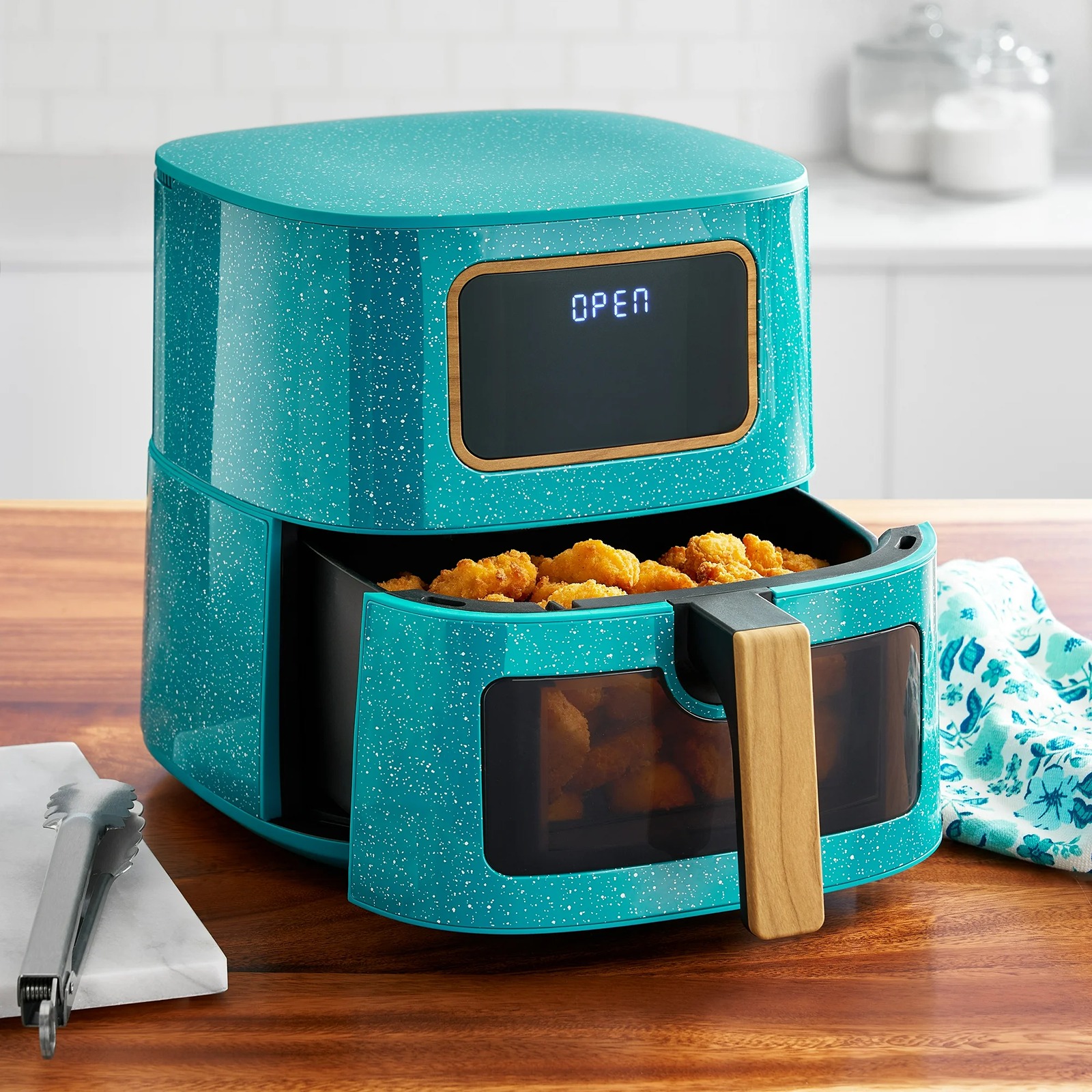 The Pioneer Woman 5.8 qt Air Fryer, Teal Speckle - Energy Efficient