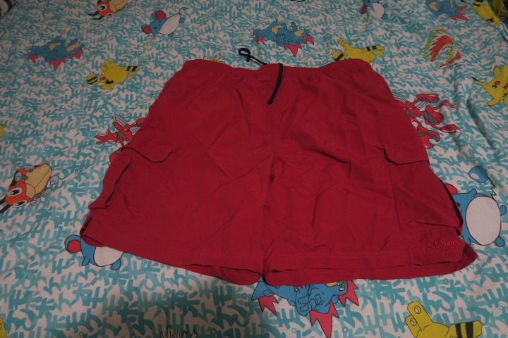 L.L. Bean Classic Supplex Sport Shorts Men's XXL Cargo 10 Red GYY8