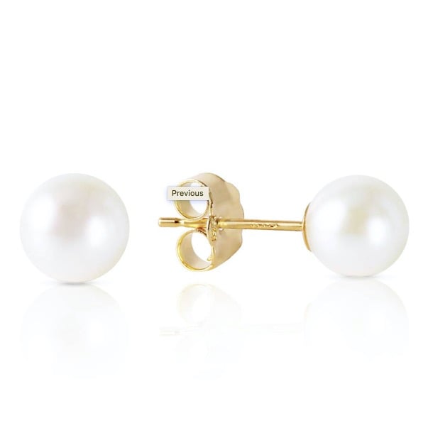 14K. SOLID GOLD STUD EARRINGS WITH NATURAL PEARLS (Yellow Gold)