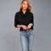 Lulus Friend Of A Friend Black Cowl Neck Sweater Size L