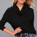 Lulus Friend Of A Friend Black Cowl Neck Sweater Size L