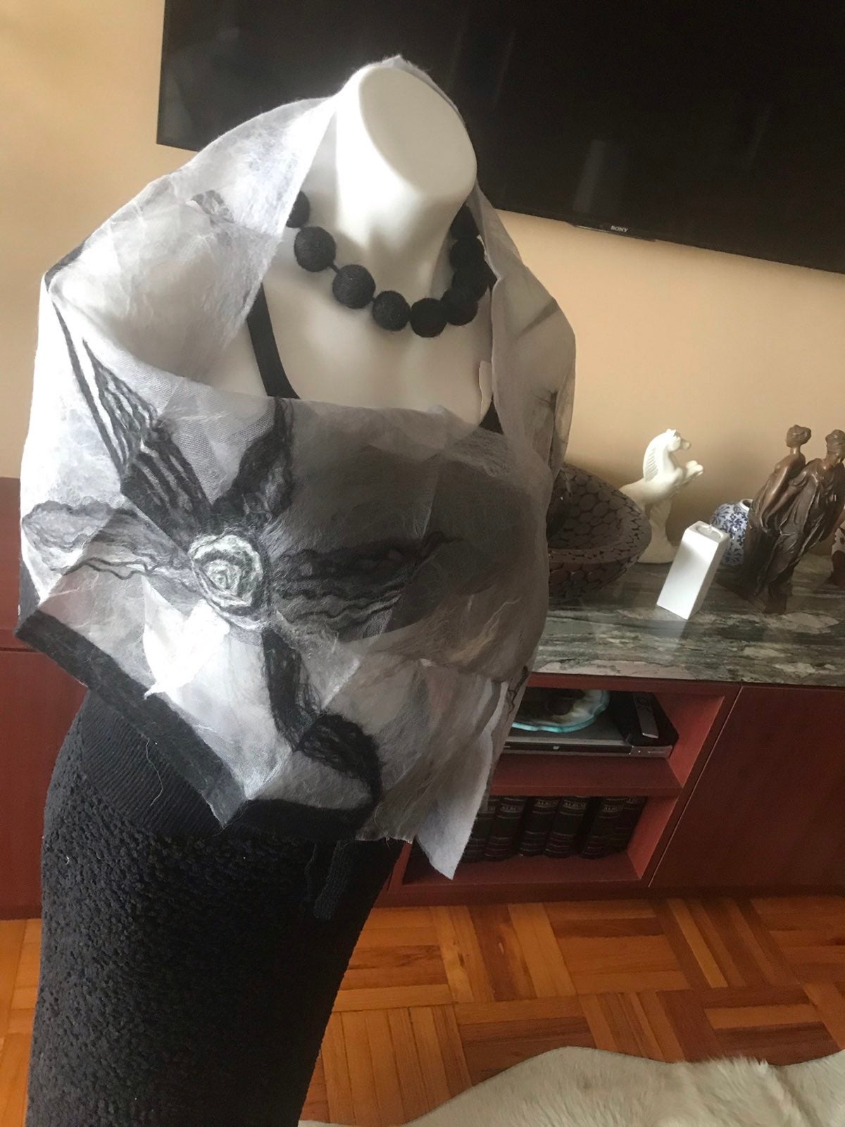 Fabulous handmade scarf non-repeatable exclusive design. All only in one version