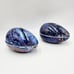 Vintage 2 Grazia Deruta Blue Swirl Pottery Egg Shape Ceramic Trinket Boxes Rare