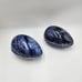 Vintage 2 Grazia Deruta Blue Swirl Pottery Egg Shape Ceramic Trinket Boxes Rare