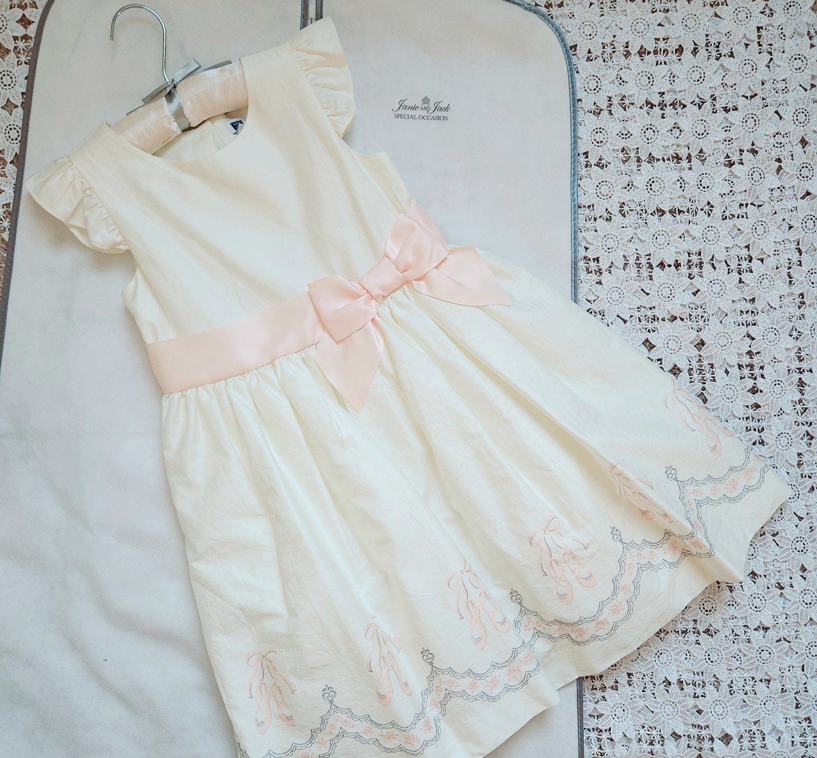 Janie & Jack Prima Ballerina ballet shoe border dress