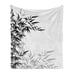 Bamboo Plant Leaves Ambesonne Black White Art Soft Flannel Fleece Throw Blanket