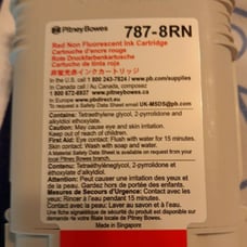 HP AND genuine Pitney Bowes Red Non-Fluoresent Ink 7878RN CG379A new, unsealed