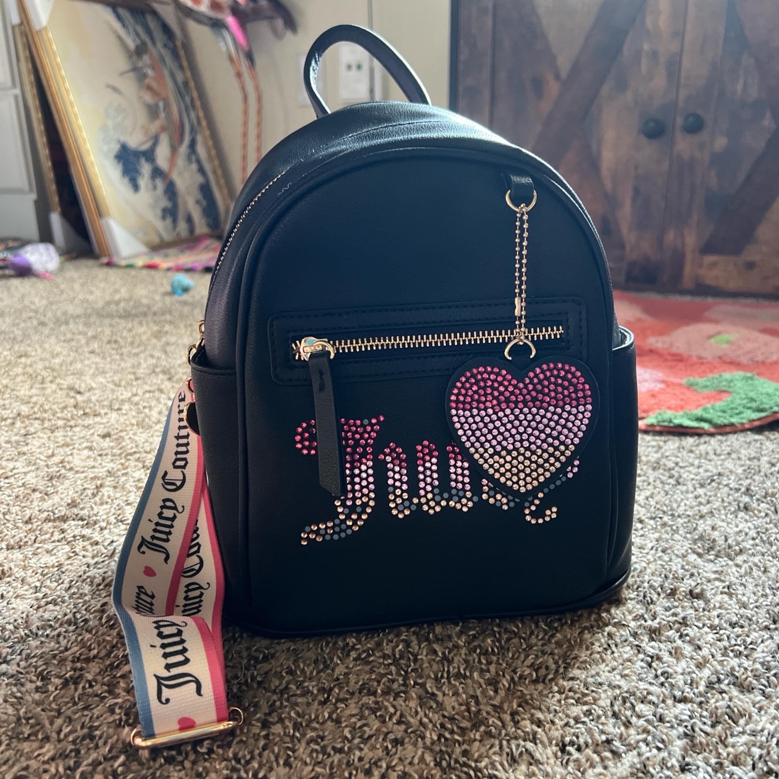 Juicy Couture black bejeweled  mini backpack purse