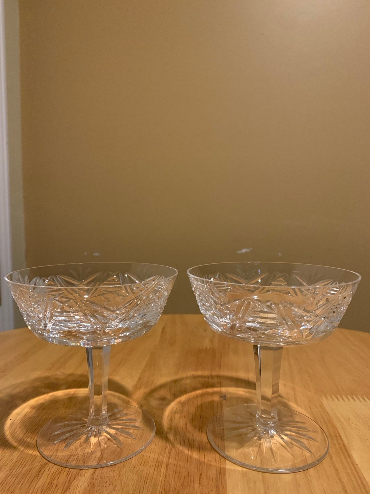 2 Waterford Crystal Clare Champagne Stem Glasses