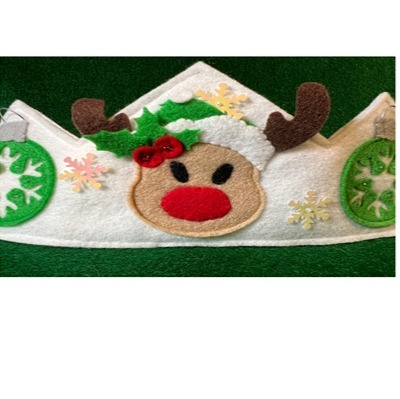 Christmas Felt Crown, Rudolph, Snowflakes & Ornaments, Felt Crown, Holiday Party
