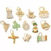 LENOX LUCK OF THE IRISH SET OF 12 MINI-MINIATURE ORNAMENTS-SHAMROCK-LEPRECHAUN