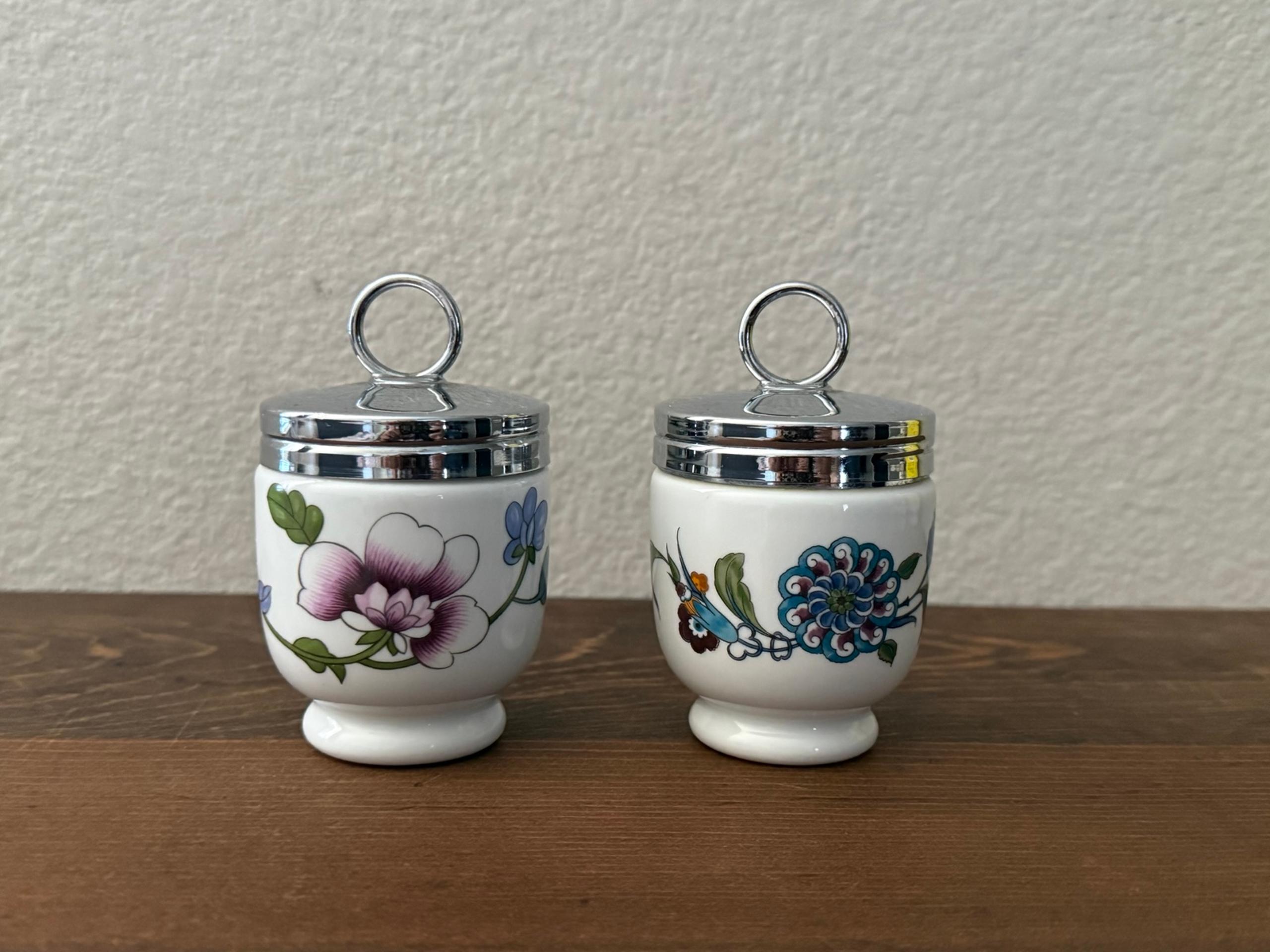 Vintage Royal Worcester Egg Coddlers Set of 2 Porcelain England