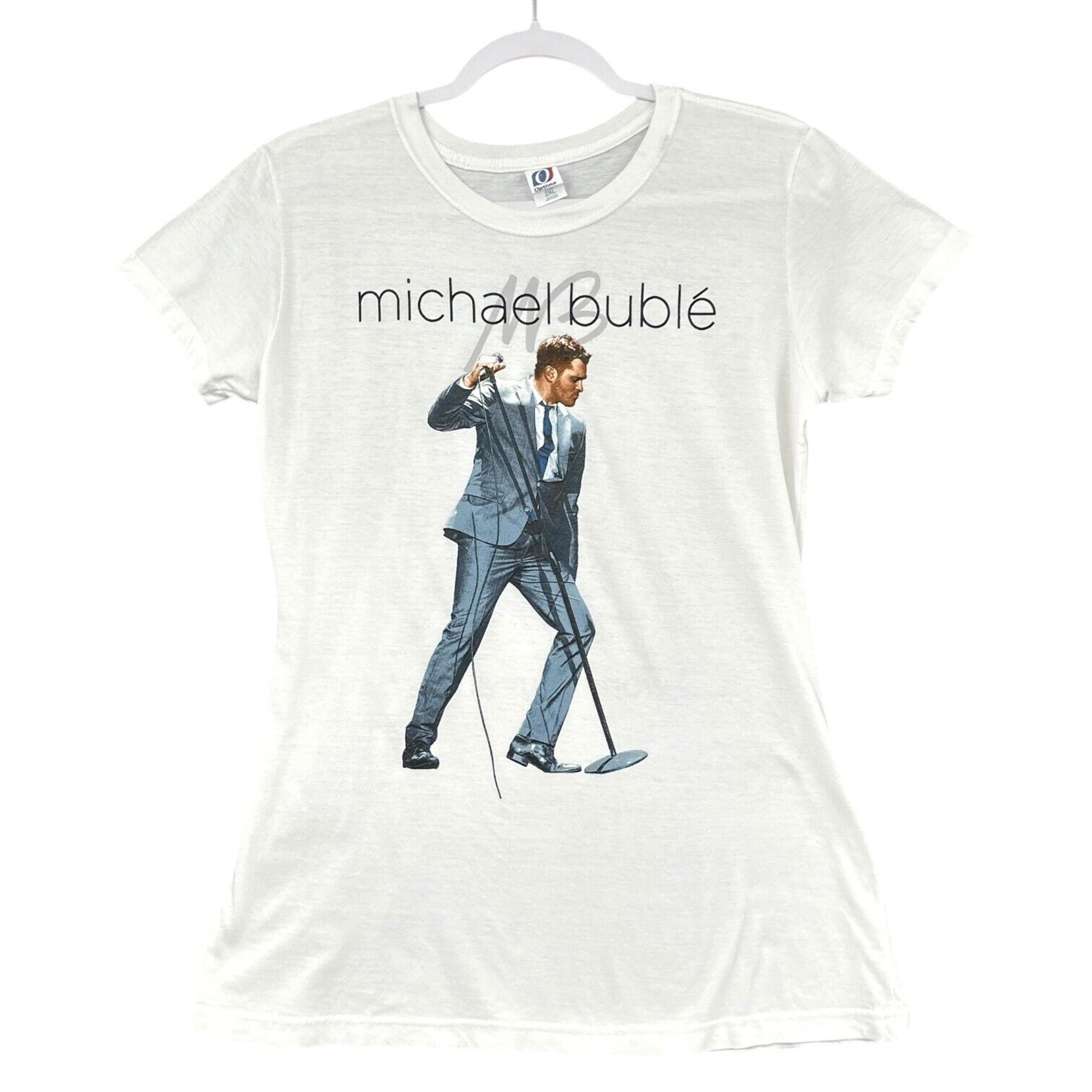 Optima White Michael Buble Graphic Short-Sleeve T-Shirt Unisex Junior 2XL
