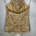 Cache gold glitter halter VTG Y2k