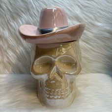 Cowgirl Skull Cookie Candy Jar