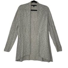 EILEEN FISHER Cardigan Women XL Linen Blend Open Front Long Sleeve Beige