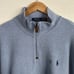 Polo Ralph Lauren Pony Logo 1/4 Zip Fleece Sweater Sweatshirt Blue Men Size 2XL