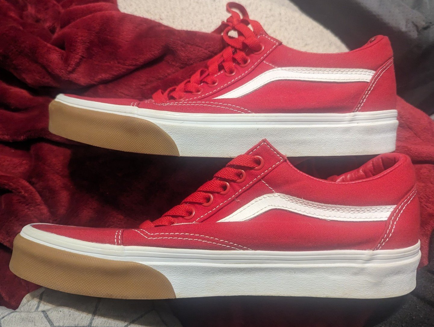 Old skool Gum bumper Red Vans RACING RED/TRUE WHITE