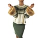Avanlook Multicolor Faux Fur Cuff Long Sleeve Sweater