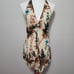 Wet Seal y2k beige floral sheer halter neck tank size large