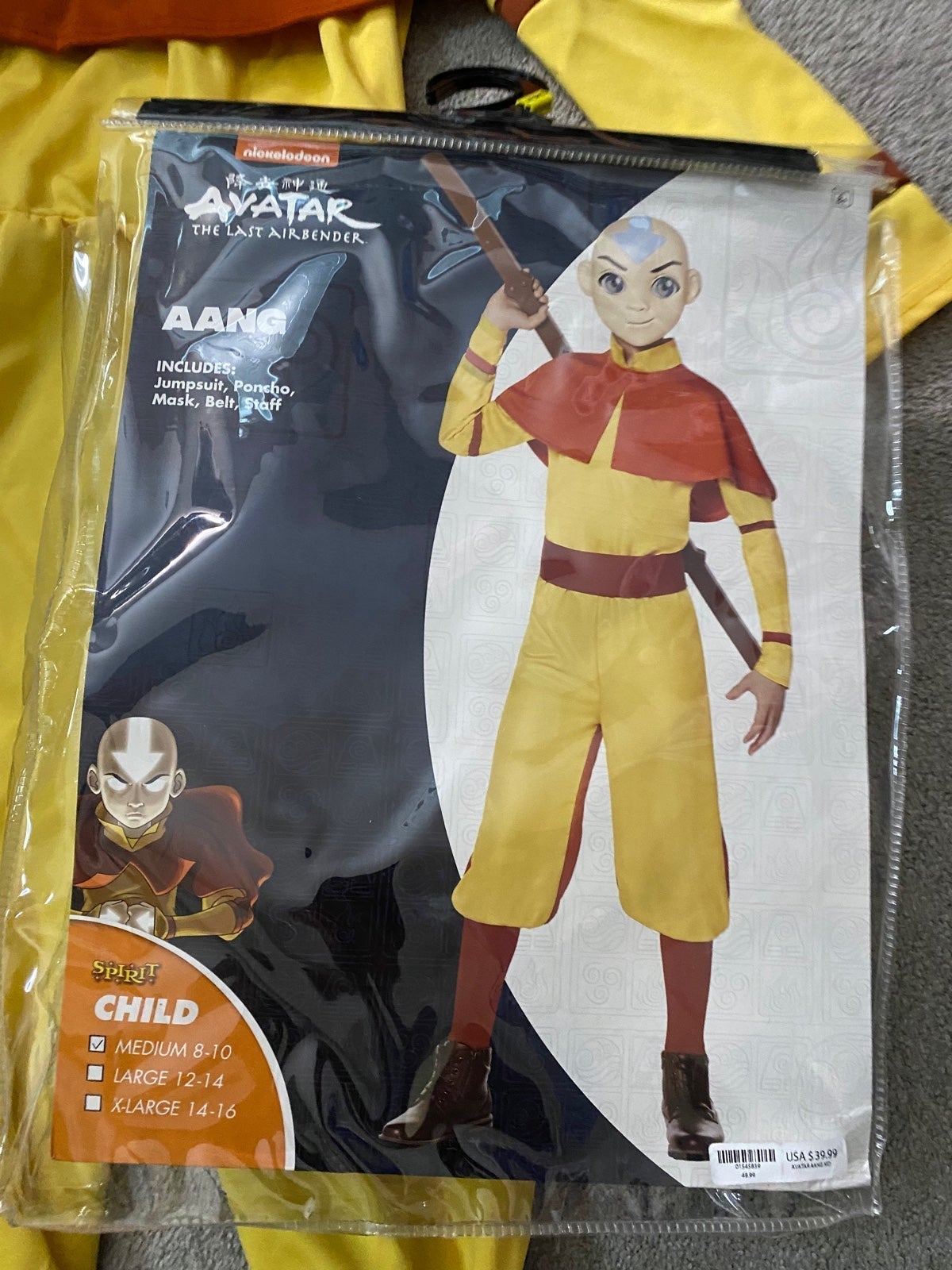 Aang Costume M 8-10 Kids Avatar the last Airbender