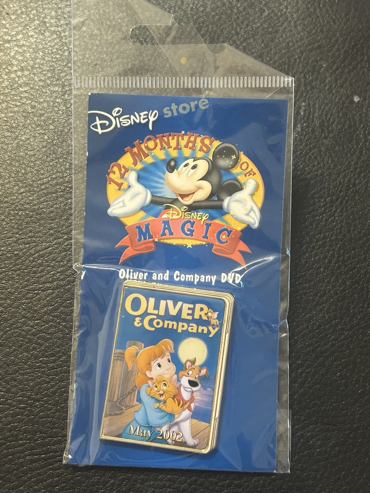 Disney Store Pin Oliver & Company 12 Months Of Magic DVD Case Original Packaging