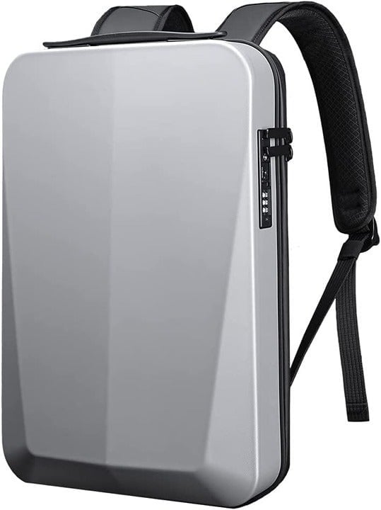 Laptop Backpack Unisex Carry-on EVA Antitheft USB Waterproof Laptop Bag- Silver