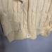 Cherokee Vintage Tennis V-Neck Cable Knit Sweater Cream Cotton Men's M