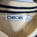 Cherokee Vintage Tennis V-Neck Cable Knit Sweater Cream Cotton Men's M