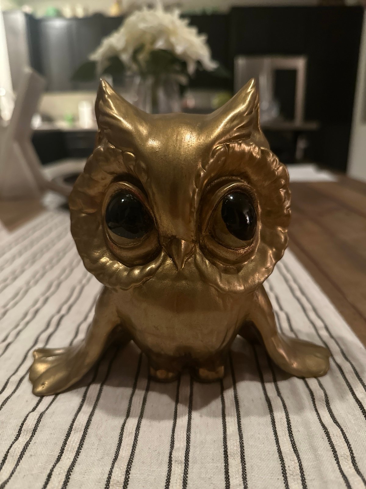 VTG ART DECO GOLD BIG EYED OWL FREEMAN MCFARLIN POTTERY SIGNED 113