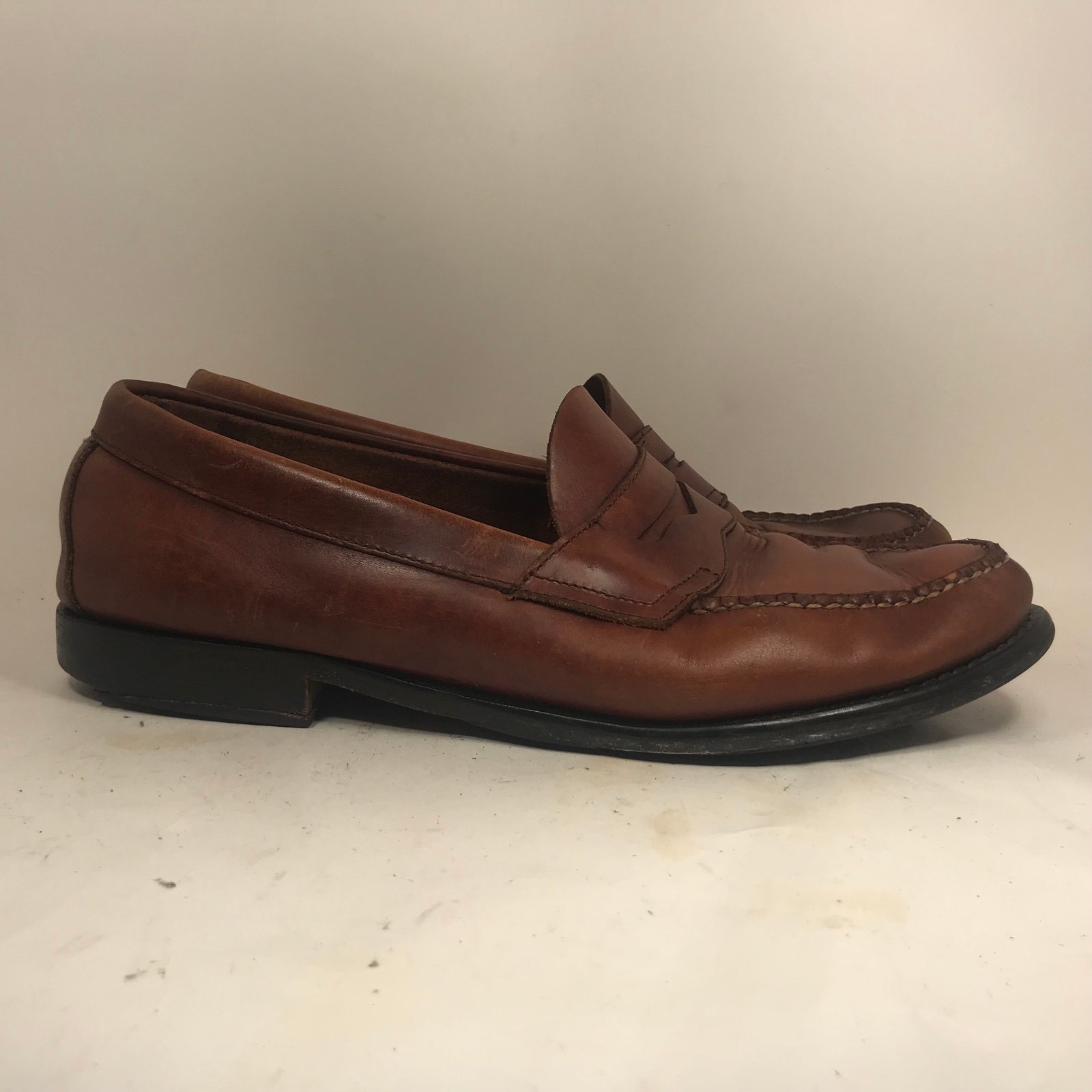 Bass Weejuns Penny Loafers Mens Cordovan Oxblood Leather Handcrafted Size 12 D
