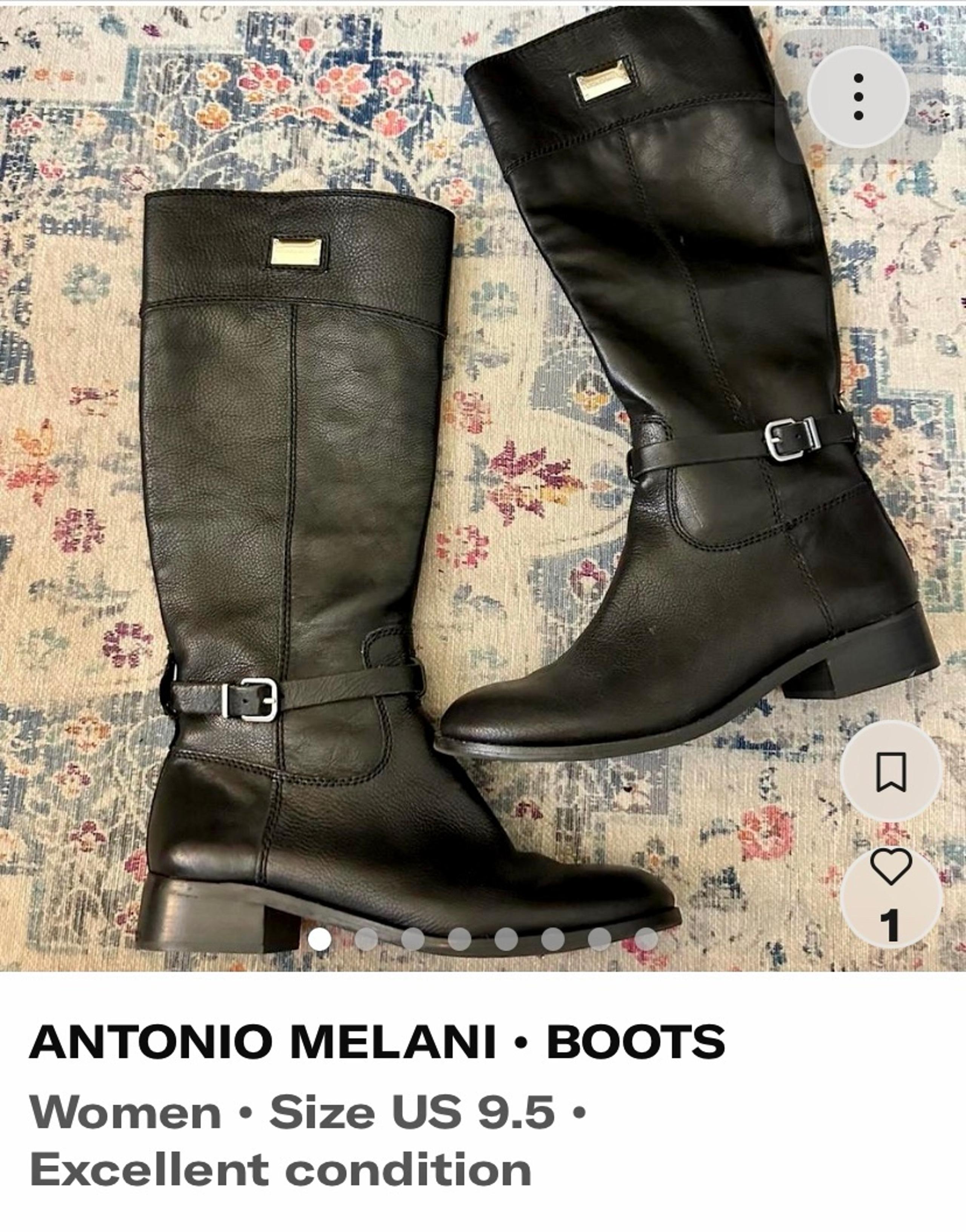 Antonio Melani tall black boots.Sz-9.5