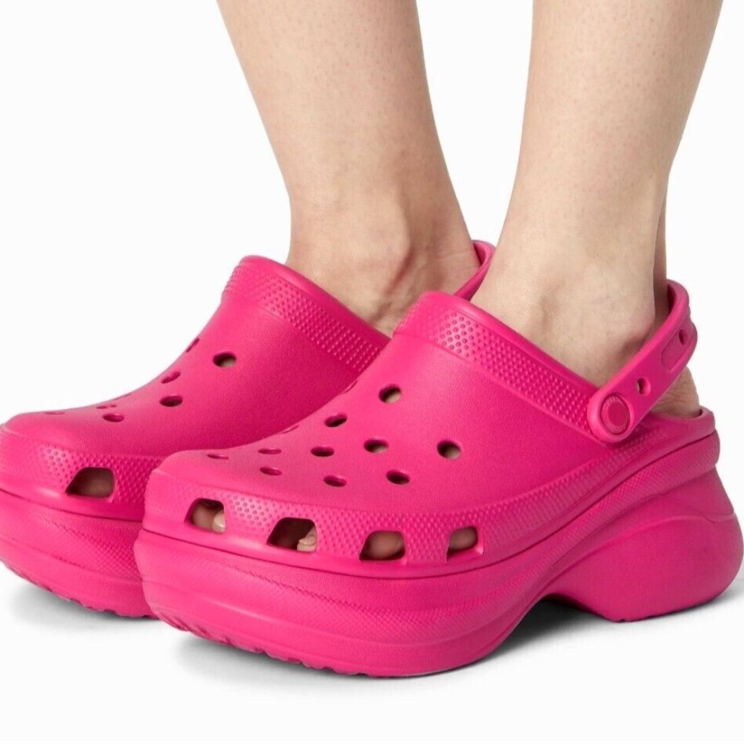Crocs Classic Bae platform slip on clogs Shoes in candy pink women's size 9