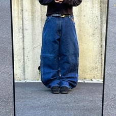 2000s vintage rare baggy wide leg embroidered stonewash jeans