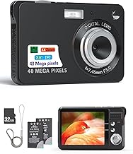 Andoer Digital Camera Compact: 4K 48MP,Auto Focus,16X Zoom,Anti-Shake, Face De