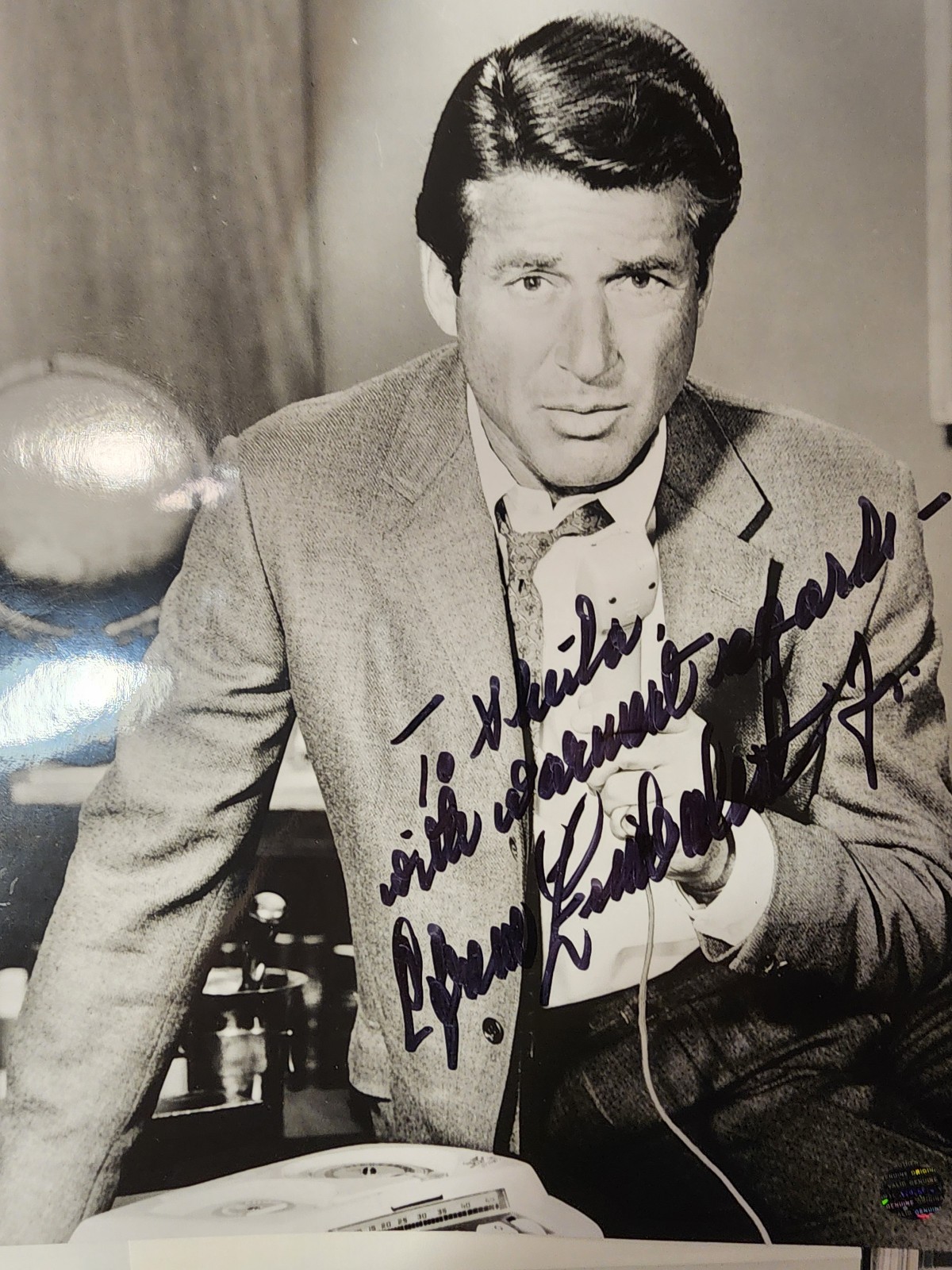 Efrem Zimbalist Jr Signed 8x10 Inscribed Photo 77 Sunset Strip W/coa