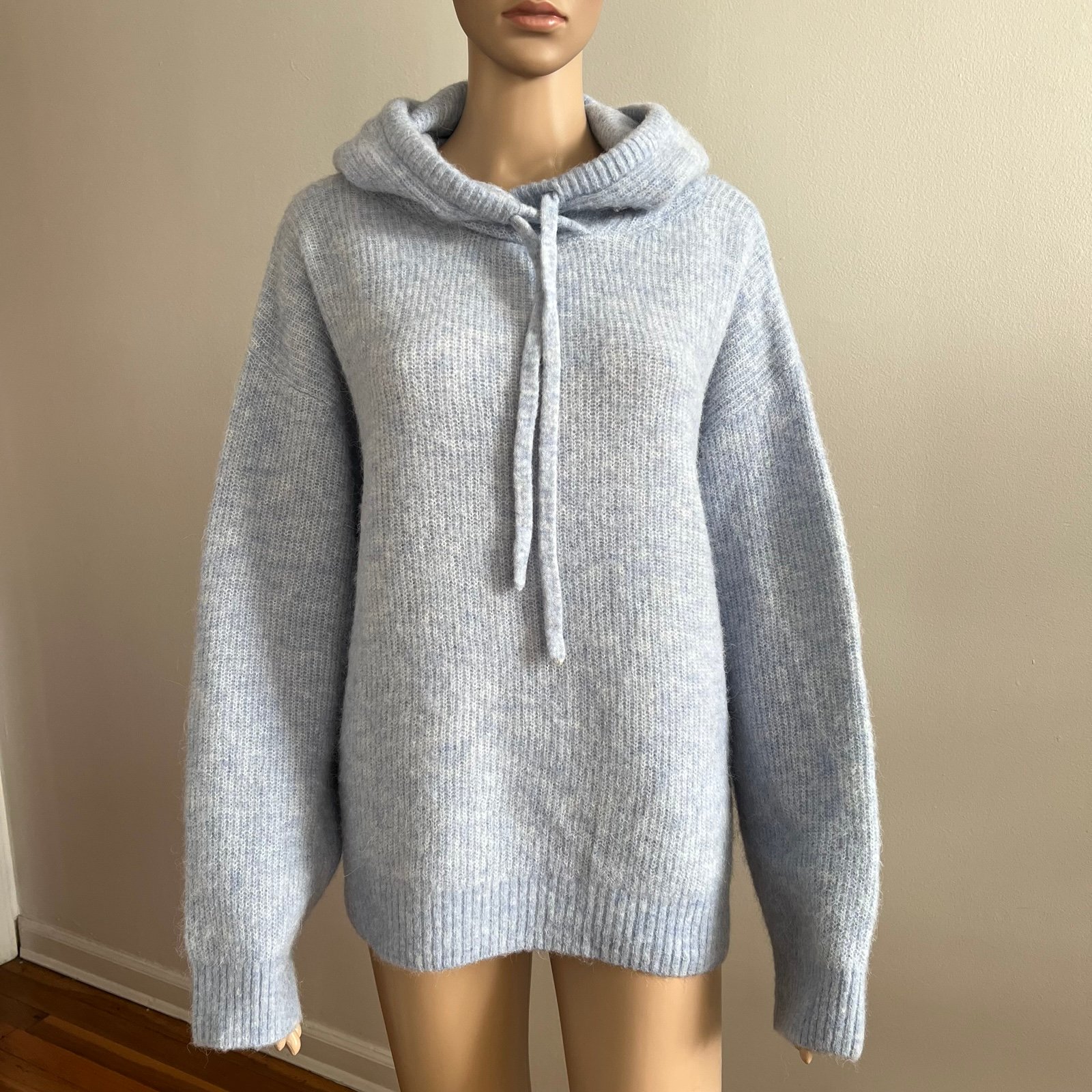 & OTHER STORIES Ribbed Wool Blend Hooded Sweater Oversized Size S