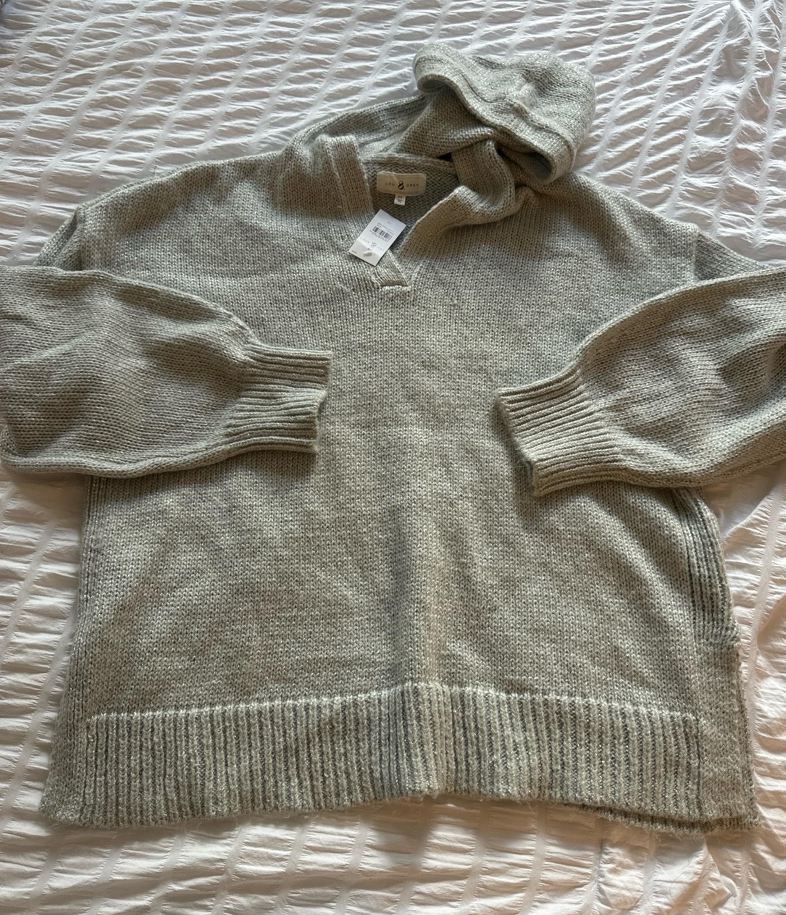 Sweater Hooded Glitter Lou and Grey Loft Medium NWT