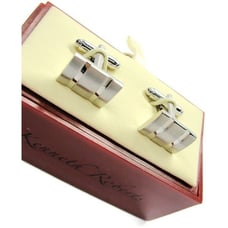 Banana Republic Kenneth Roberts Cufflinks Polished Stainless Steel Rectangle IOB