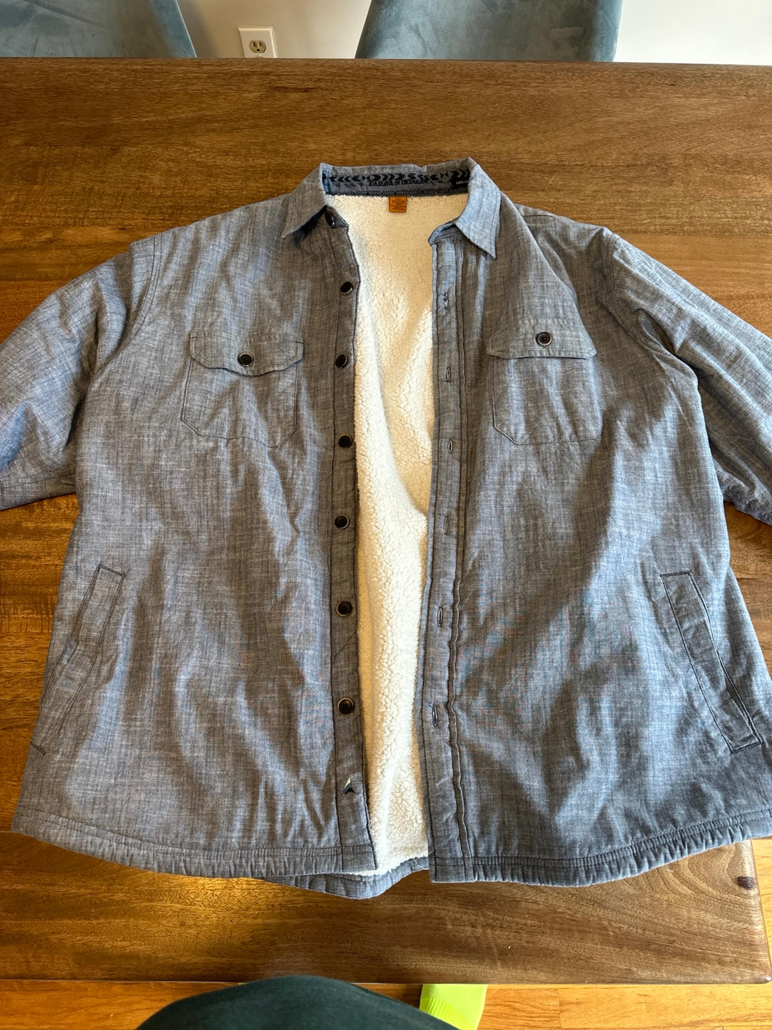 Tailor Vintage Men’s XXL Chambray Fleece Shirt Jacket Shacket
