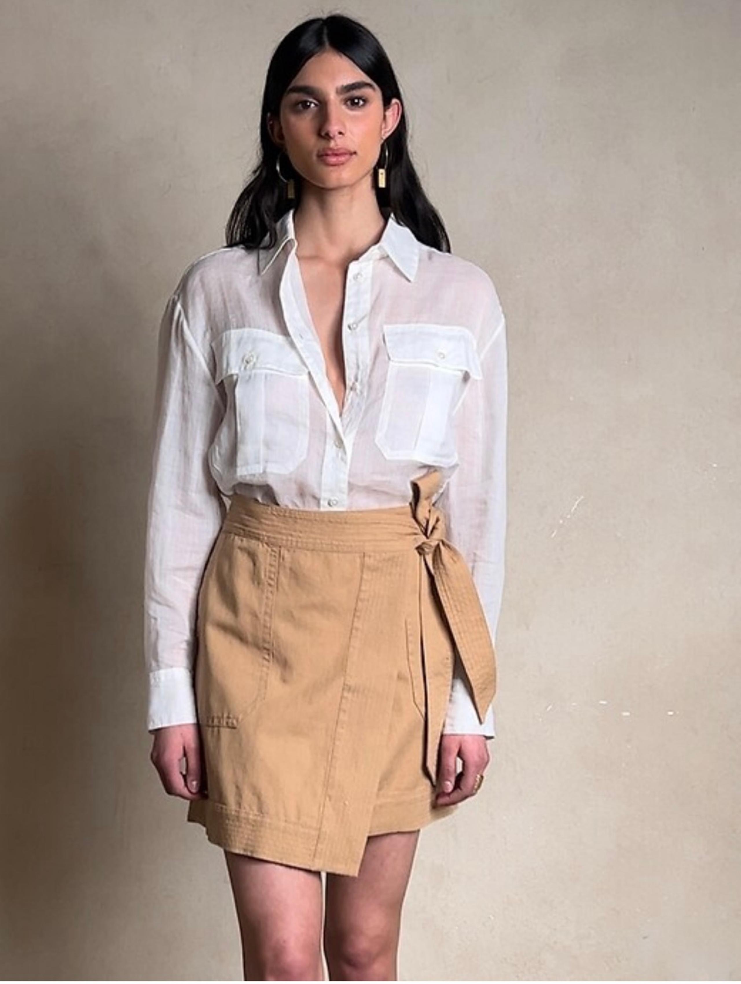 Banana Republic linen-cotton mini skirt