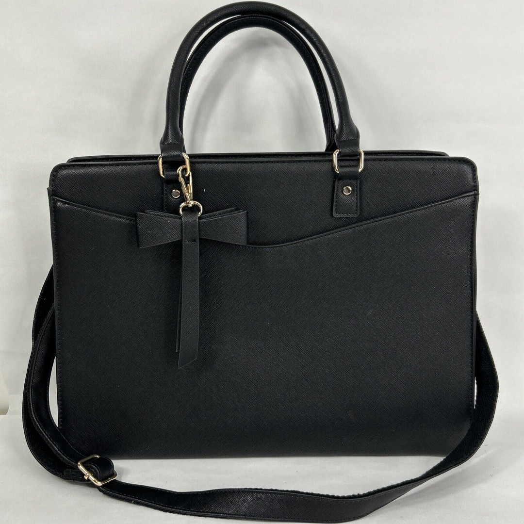 Laptop Satchel Bag Women 15.6 Inch Black Briefcase Shoulder Crossbody Travel