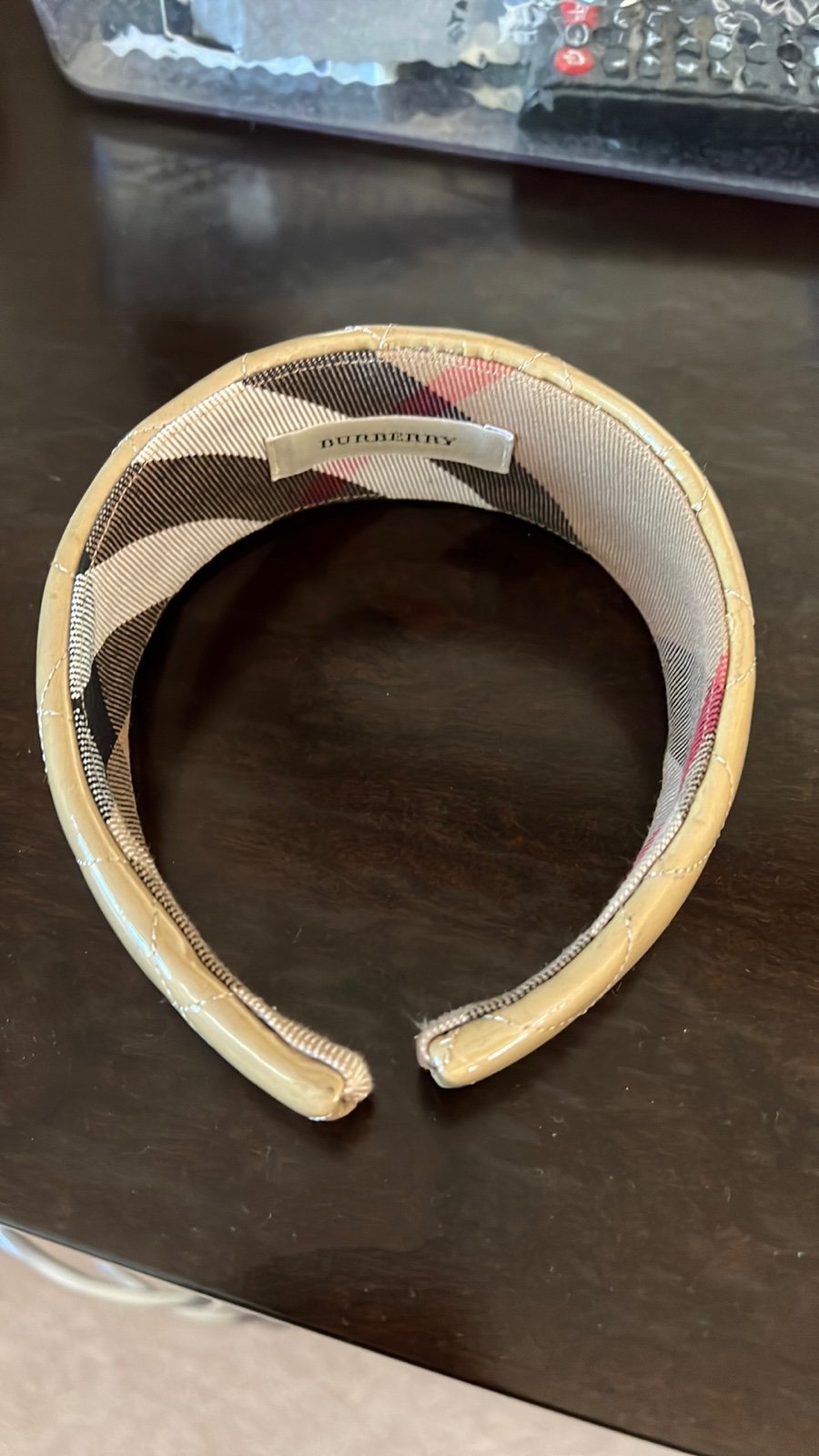 Burberry quilted leather headband