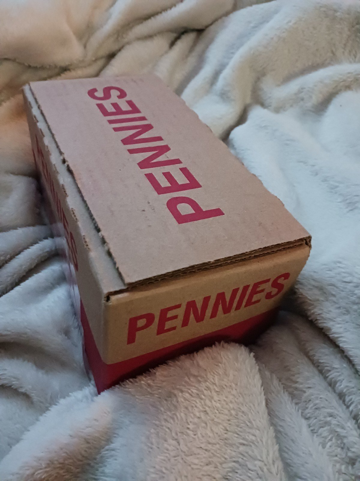 Bank box penny rolls Loomis  wrapped 50 cents - detail